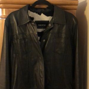 Vintage Leather jacket with cow print lining